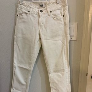 Paige Skyline Ankle Peg Denim Jeans Size 24 White